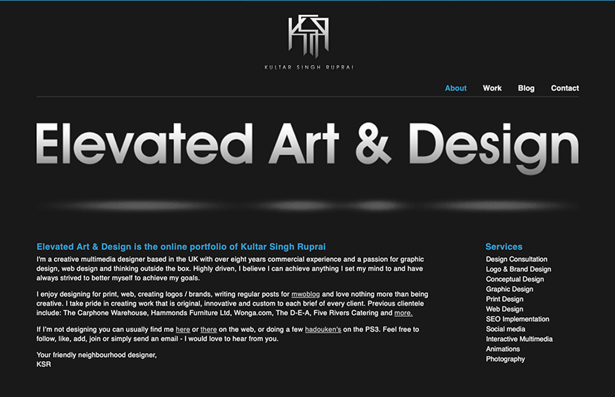 Old preview of KSRuprai website portfolio V3