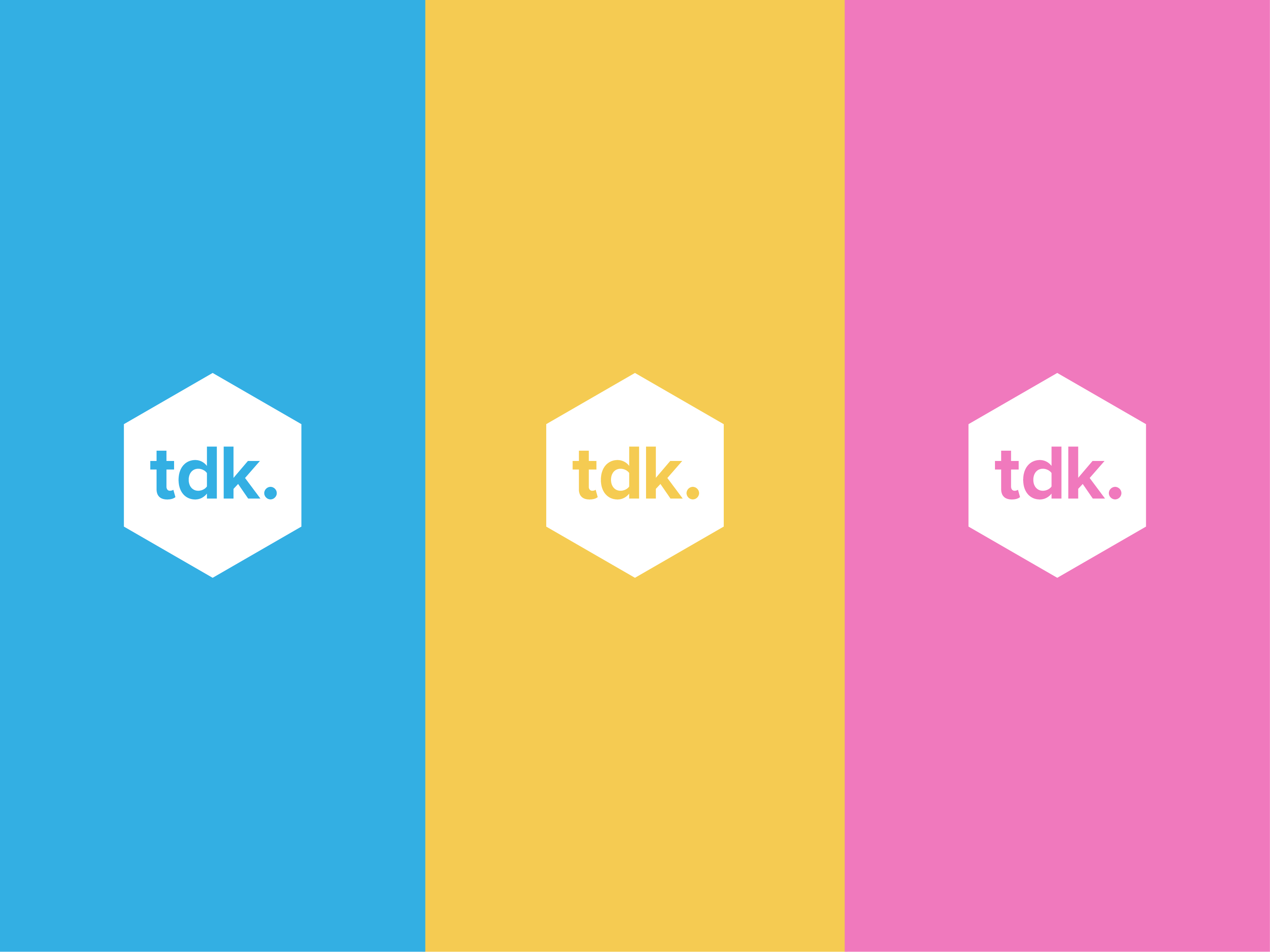 TDK The Design Kiosk logomark across brand colours