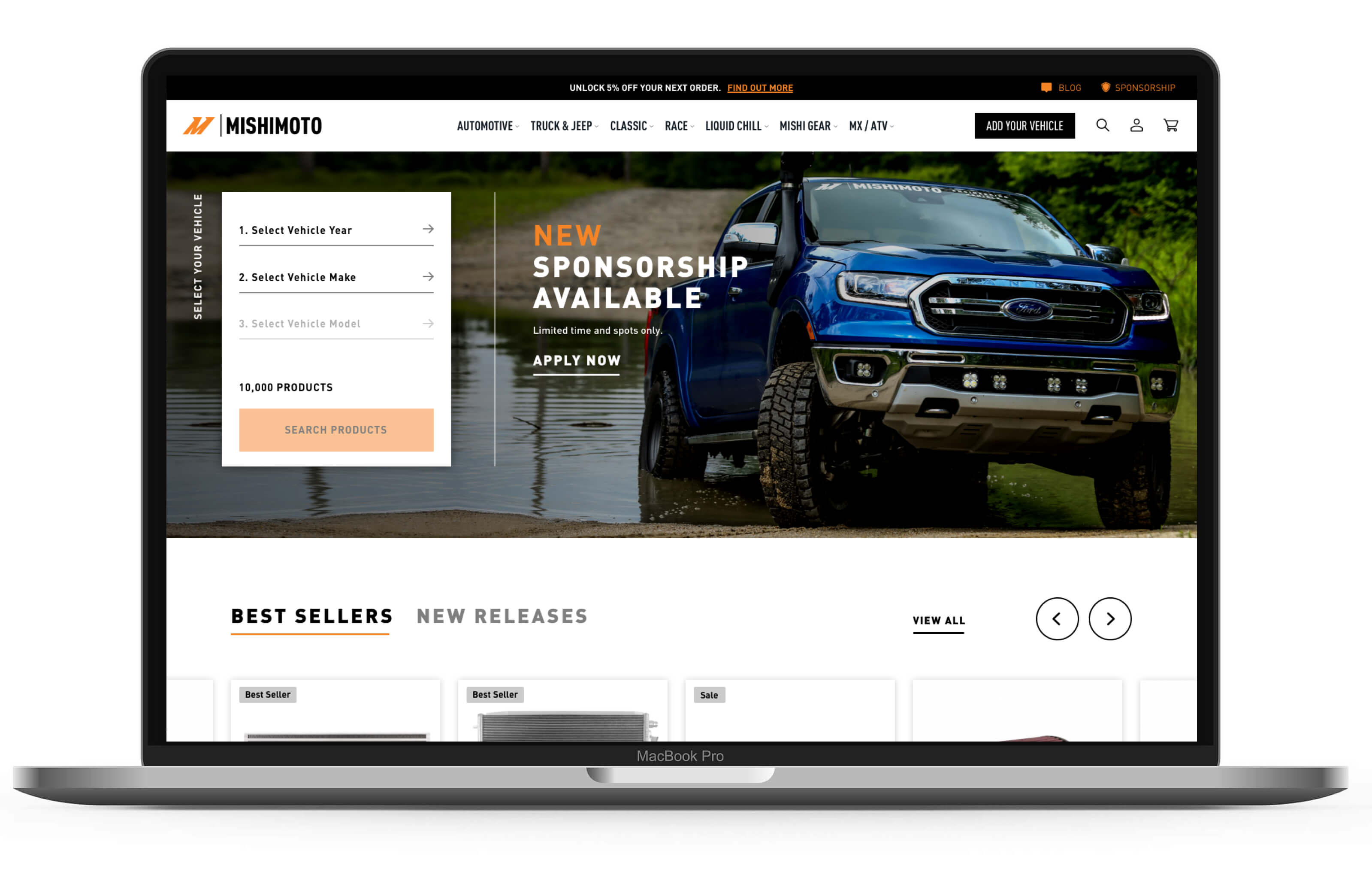 Mishimoto Website Design Laptop