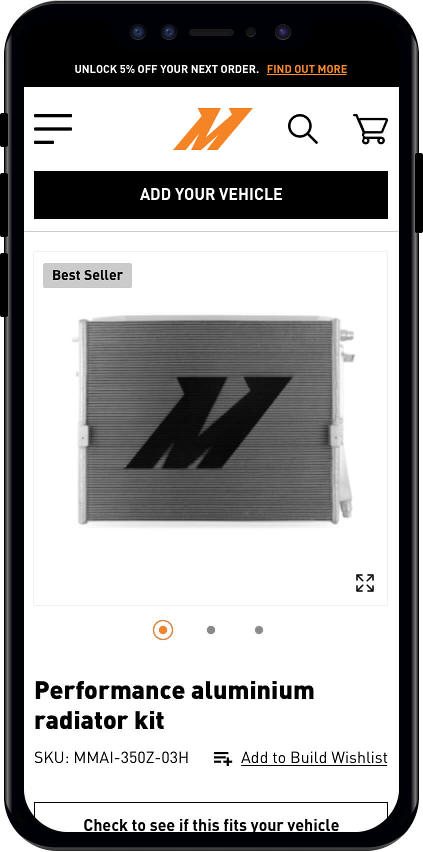 Mishimoto eCommerce Mobile Web Design