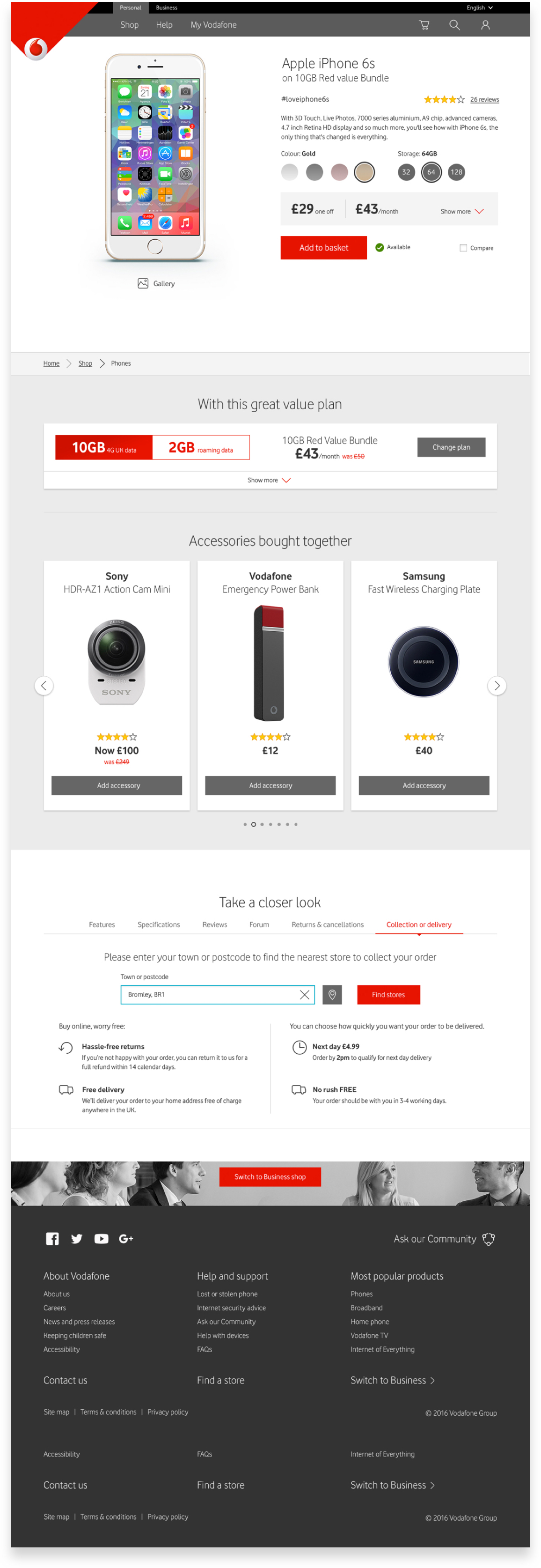 Vodafone eCommerce Website Design