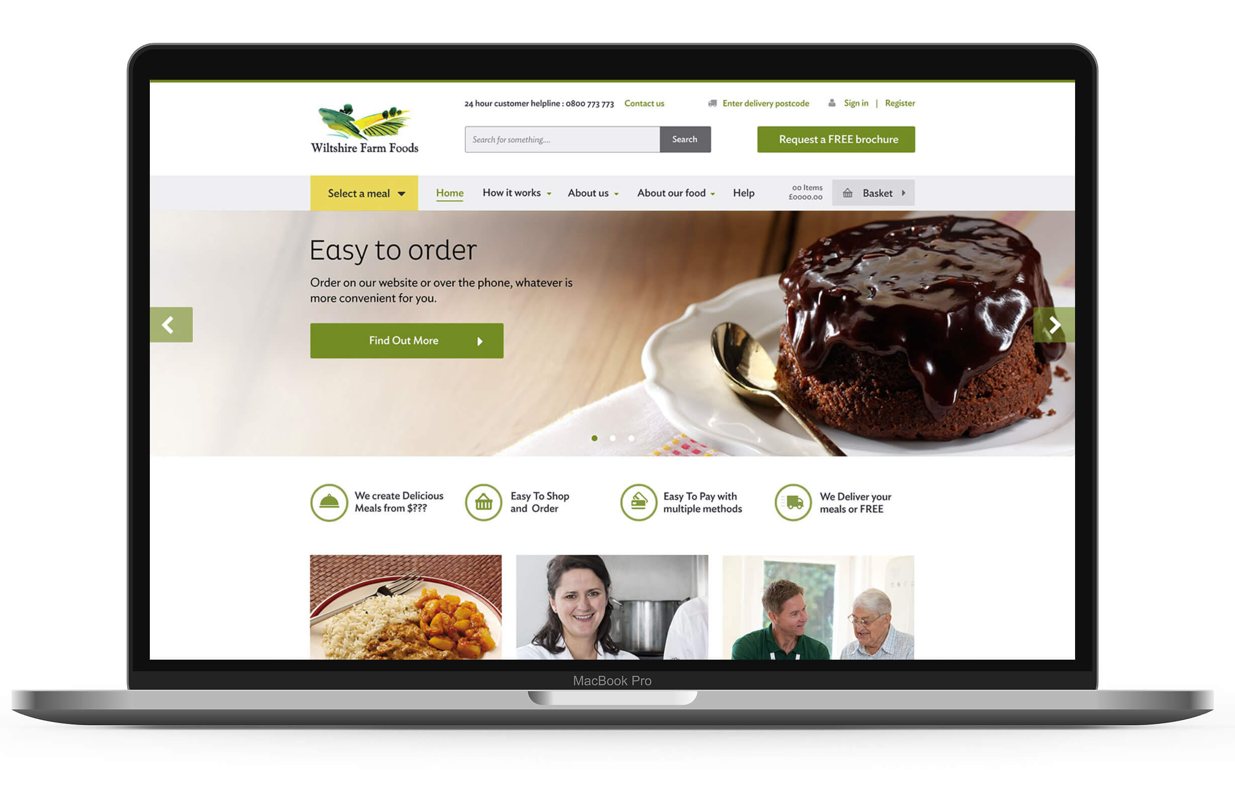 Wiltshire Farm Foods eCommerce Website Design Laptop